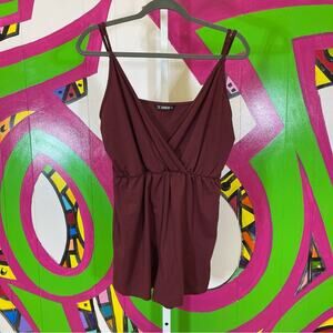 Shein, Maroon Romper, Spaghetti Straps. Size Medium. In excellent condition!
